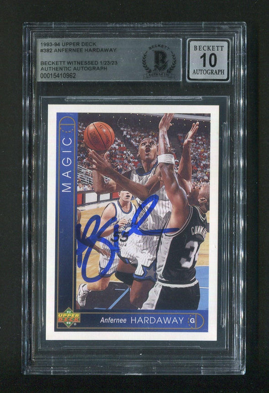 1993-94 Upper Deck #382 Anfernee Penny Hardaway BGS 10 Autograph Signed Rookie Card