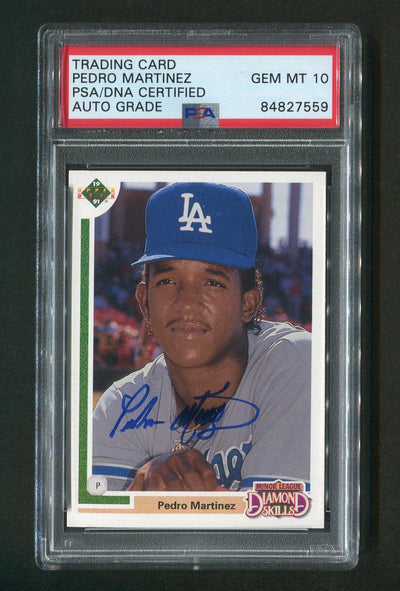 1991 Upper Deck #2F Pedro Martinez PSA 10 GEM MINT AUTO GRADE Signed Rookie Card