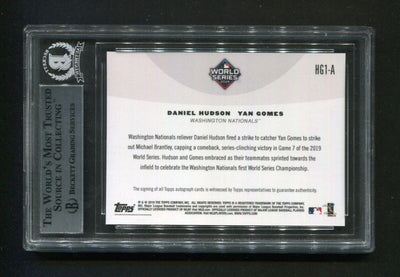 2019 Topps Daniel Hudson/Ryan Gomes #HG1A BGS World Series Signed Autographs Baseball Card