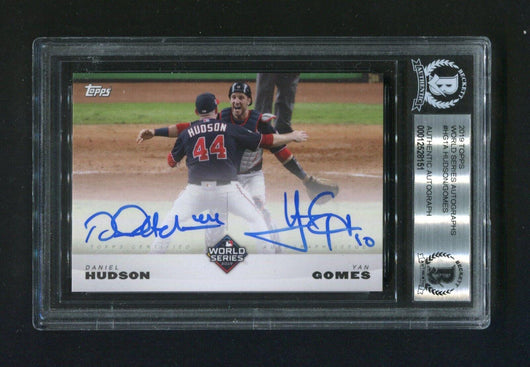 2019 Topps Daniel Hudson/Ryan Gomes #HG1A BGS World Series Signed Autographs Baseball Card
