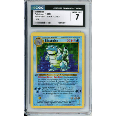 Pokemon Graded: Blastoise 1st Edition 2/102 Base Set (1999) Holo CGC 7