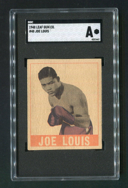 1948 Leaf Gum Co. #48 Joe Louis SGC Authentic Heavyweight Champion Boxing Card