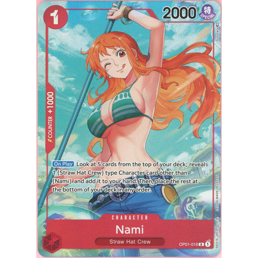 One Piece Single: Nami OP01-016 Pre-Errata Romance Dawn NM