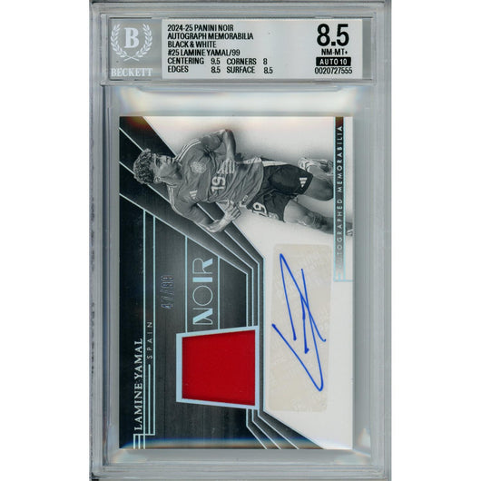 Sports Graded: Lamine Yamal #25 Panini Noir Autograph (2024-25) B&W Beckett 8.5