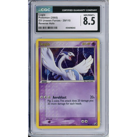 Pokemon Graded: Lugia 29/115 EX Unseen Forces (2005) Reverse Holo CGC 8.5