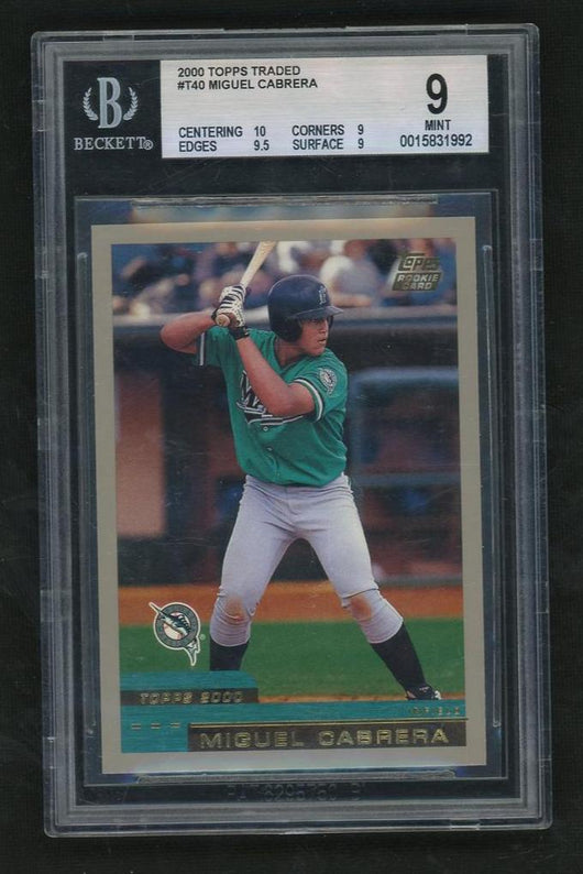2000 Topps Traded Miguel Cabrera #T40 RC BGS 9