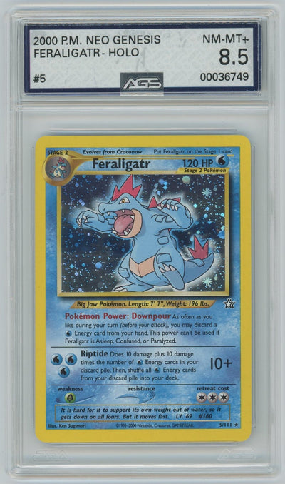 AGS (NM-MT+ 8.5) Feraligatr lv 69 #5 - Neo Genesis (#00036749)