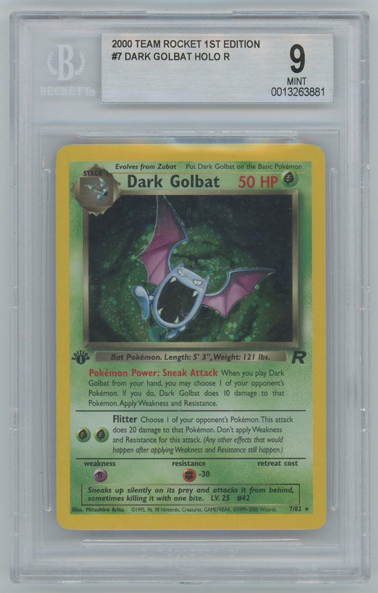 BGS 9 (MINT) Dark Golbat Holo - 2000 Pokemon Team Rocket 1st Edition (#0013263881)