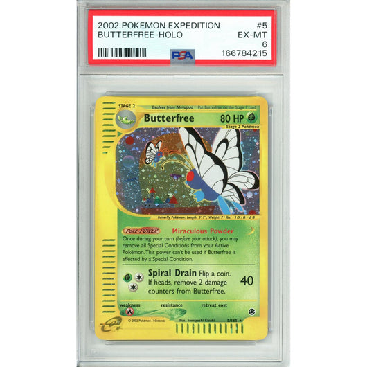 Pokemon Graded: Butterfree 5/165 Expedition (2002) Holo PSA 6