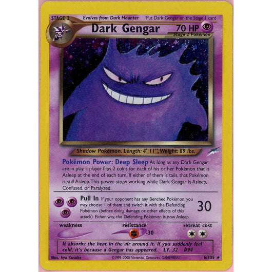 Pokemon Single: Dark Gengar 6/105 Neo Destiny (2002) Holo LP