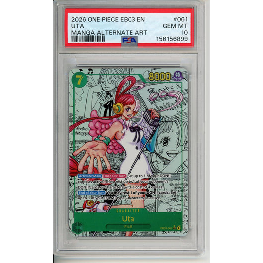 One Piece Graded: Uta (2026) EB03-061 Manga Alternate Art PSA 10