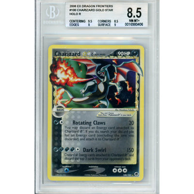 Pokemon Graded: Charizard Gold Star #100 EX Dragon Frontiers (2006) Beckett 8.5