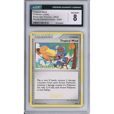 Pokemon Graded: Tropical Wind #DP25 Black Star STAFF Promo World Championships 2008 CGC 8