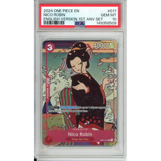 One Piece Graded: Nico Robin OP01-017 1st Anniversary Set (2024) PSA 10