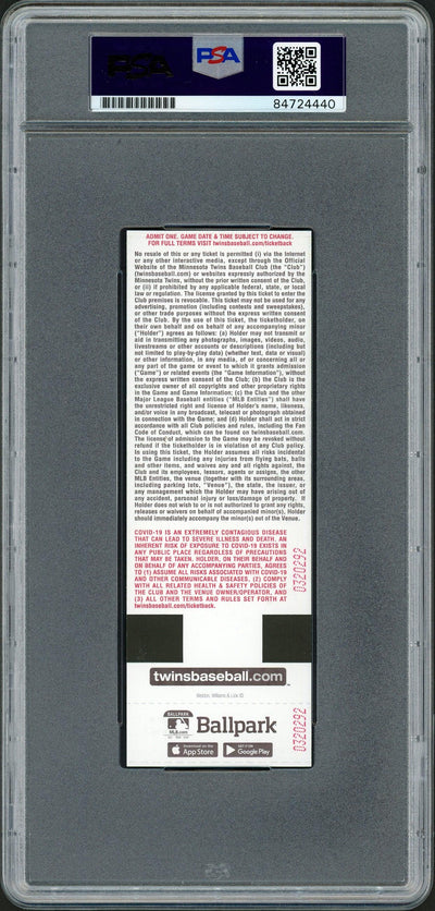 Julio Rodriguez Autographed MLB Debut Ticket 4/8/22 Seattle Mariners Stadium Picture In Blue PSA/DNA Stock #209769