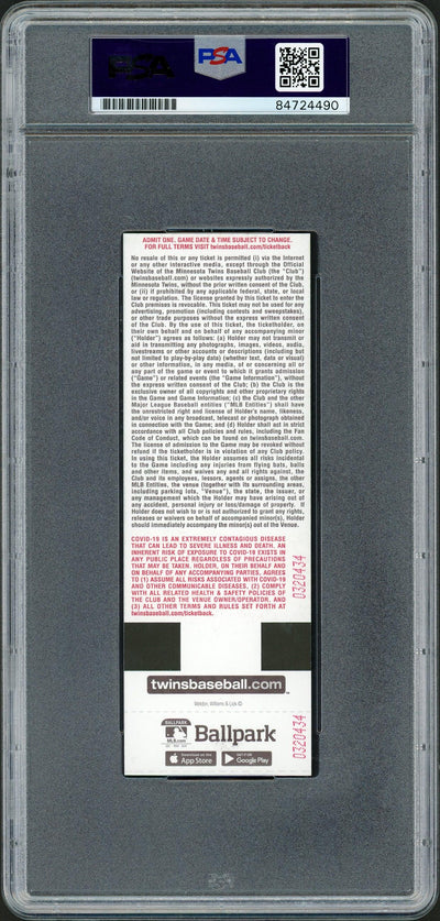 Julio Rodriguez Autographed MLB Debut Ticket 4/8/22 Seattle Mariners City Picture In Teal PSA/DNA Stock #209772