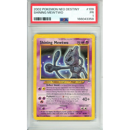Pokemon Graded: Shining Mewtwo 109/105 Neo Destiny (2002) PSA 1