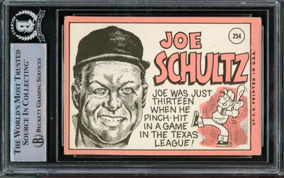 Joe Schultz Autographed 1969 Topps Card #254 Seattle Pilots Beckett BAS #14612278