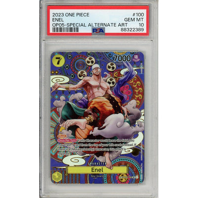 One Piece Graded: Enel Special Alt Art OP05-100 Awakening of a New Era PSA 10