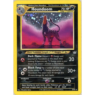 Pokemon Single: Houndoom 1st Edition 8/64 Neo Revelations (2000) Holo NM