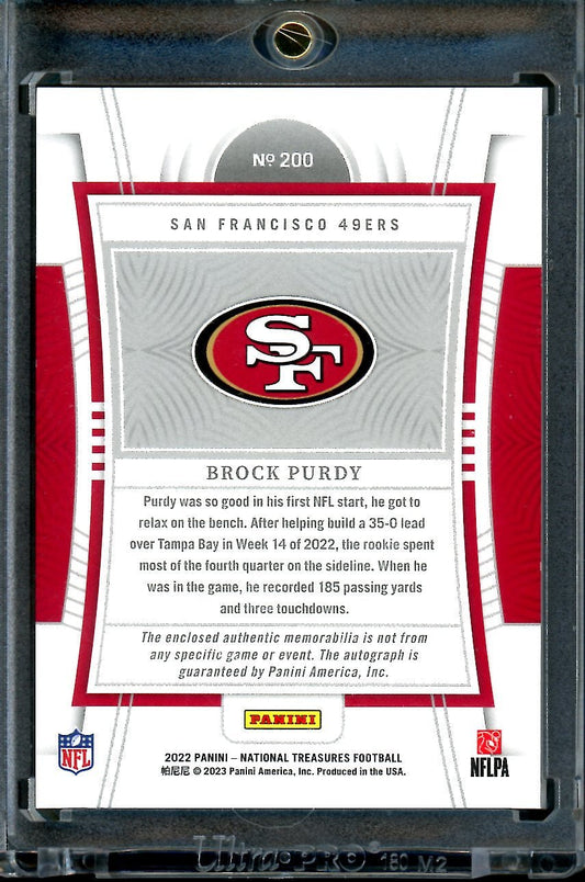 2022 Panini National Treasures Brock Purdy Rookie True RPA /99 49ers