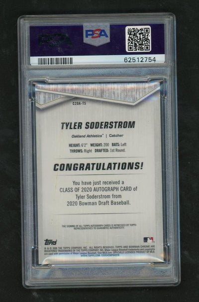 2020 Bowman Draft Class of '20 Autograph Gold Refractor Tyler Soderstrom #C20ATS /50 PSA 9