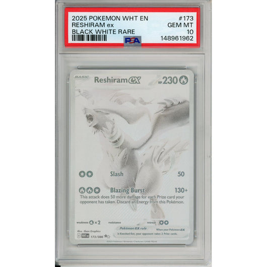 Pokemon Graded: Reshiram ex 173/86 White Flare (2025) PSA 10