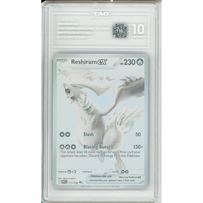 Pokemon Graded: Reshiram ex 173/86 White Flare (2025) White Monochrome Holo TAG 10