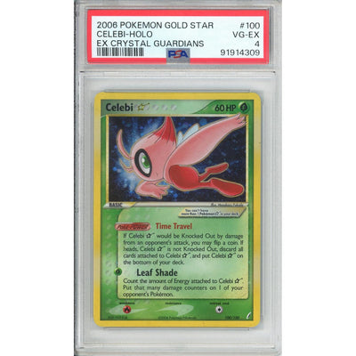 Pokemon Graded: Celebi Gold Star 100/100 EX Crystal Gaurdians (2006) Holo PSA 4