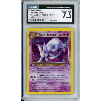 Pokemon Graded: Dark Espeon 4/105 Neo Destiny 1st Edition (2002) Holo CGC 7.5