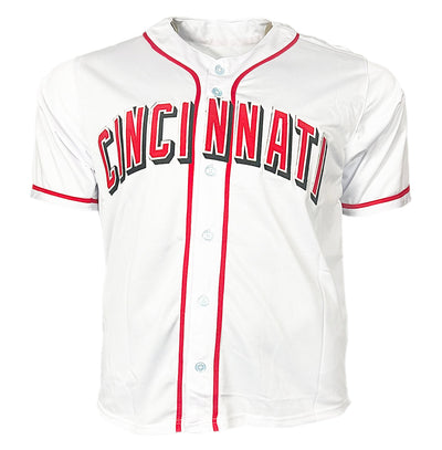 Jonathan India Signed 21 NL ROY Inscription Cincinnati White Baseball Jersey (PSA)