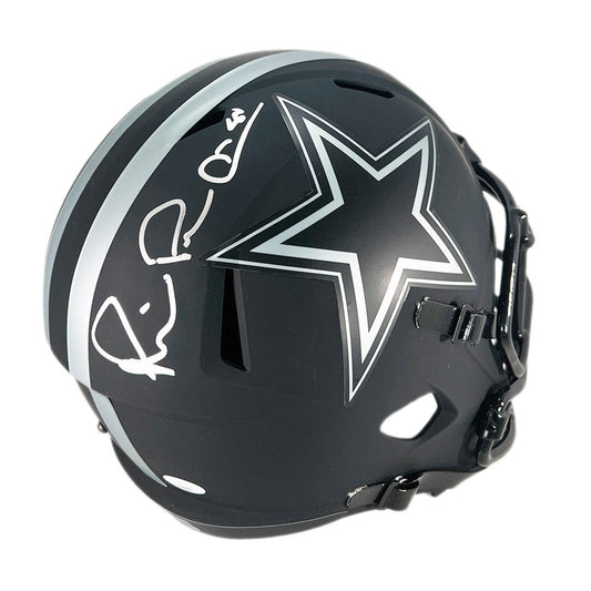 Michael Irvin Signed Silver ink Dallas Cowboys Eclipse Speed Full-Size Replica Football Helmet (JSA)