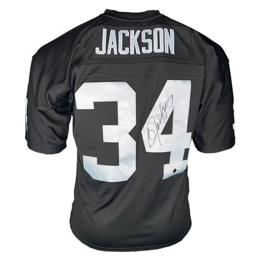 Bo Jackson Signed Authentic Los Angeles Raiders Black Football Jersey (Beckett)