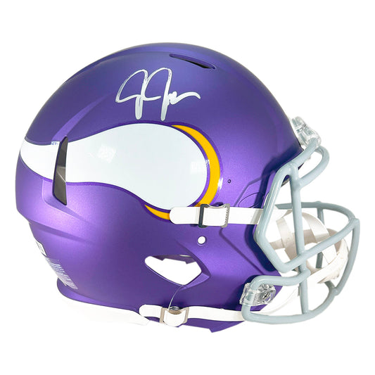 Justin Jefferson Signed Minnesota Vikings Authentic Tribute Speed Full-Size Football Helmet (Beckett)