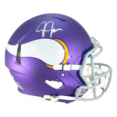 Justin Jefferson Signed Minnesota Vikings Authentic Tribute Speed Full-Size Football Helmet (Beckett)