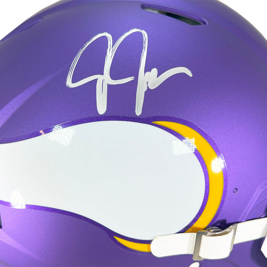 Justin Jefferson Signed Minnesota Vikings Authentic Tribute Speed Full-Size Football Helmet (Beckett)