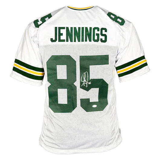 Greg Jennings Signed Green Bay White Football Jersey (JSA)