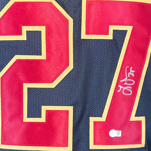 Larry Johnson Signed Kansas City Black Football Jersey (Beckett)