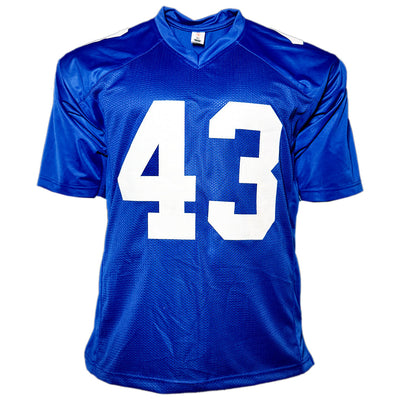 Michael Johnson Signed New York Blue Football Jersey (JSA)