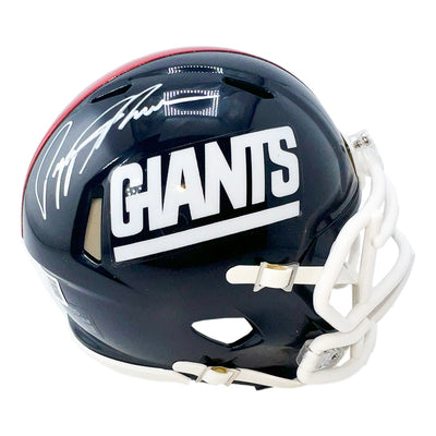 Pepper Johnson Signed New York Giants Throwback 80-99 Speed Mini Football Helmet (Beckett)