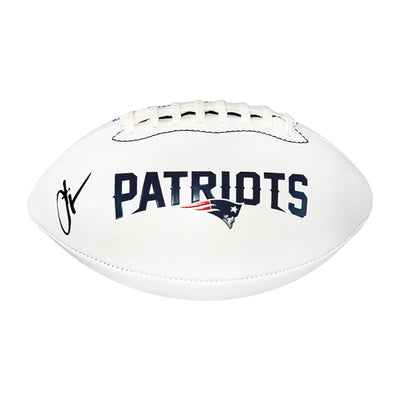 Chad Johnson Signed New England Patriots Official NFL Team Logo Football (JSA)