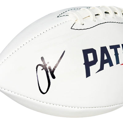Chad Johnson Signed New England Patriots Official NFL Team Logo Football (JSA)