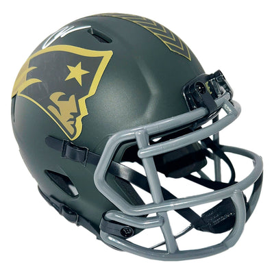 Chad Johnson Signed New England Patriots Salute 2025 Mini Football Helmet (JSA)