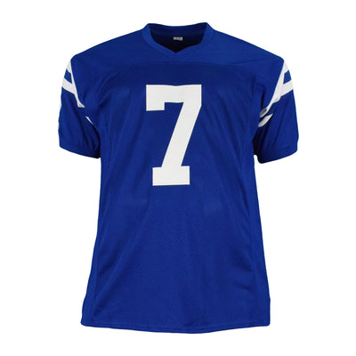 Bert Jones Signed Pro-Edition Blue Football Jersey (JSA) '76 MVP Inscription