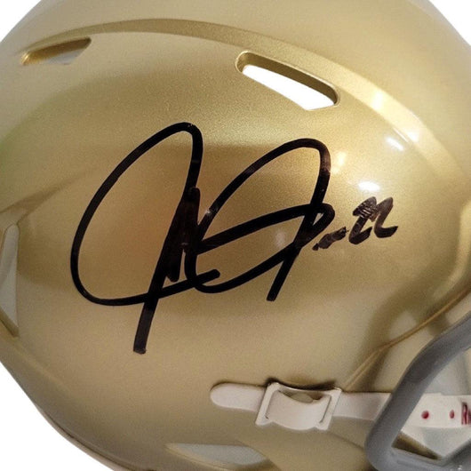 Julius Jones Signed Notre Dame Fighting Irish Speed Mini Replica Football Helmet (JSA)
