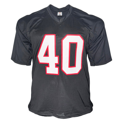 Brian Jordan Signed Atlanta Black Football Jersey (Beckett)