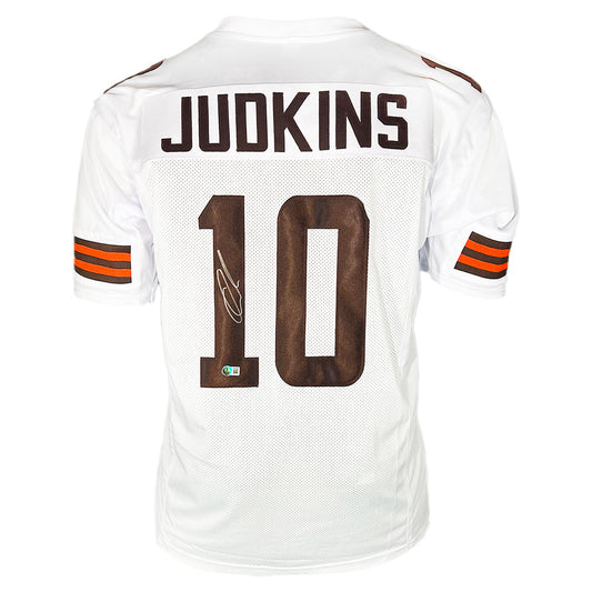 Quinshon Judkins Signed Cleveland White Football Jersey (Beckett)