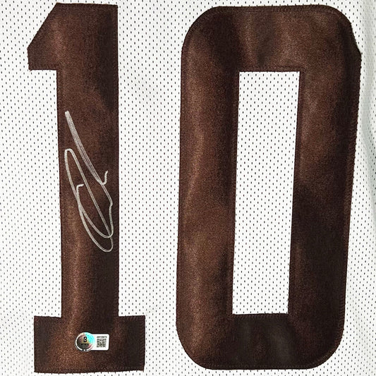 Quinshon Judkins Signed Cleveland White Football Jersey (Beckett)