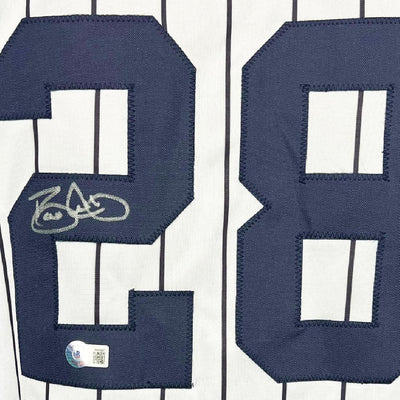 David Justice Signed New York Pinstripe Baseball Jersey (Beckett)
