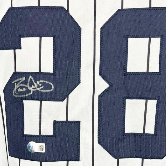 David Justice Signed New York Pinstripe Baseball Jersey (Beckett)